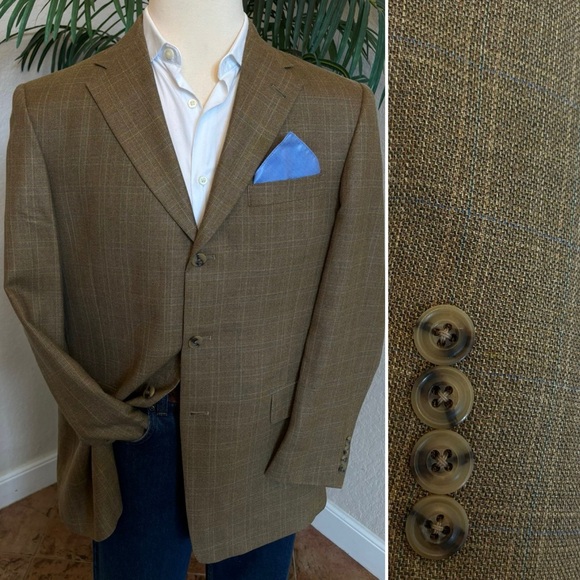 HART SCHAFFNER MARX BLAZER SIZE 41 GLEN CHECK PLAID SPORT COAT MADE USA JACKET